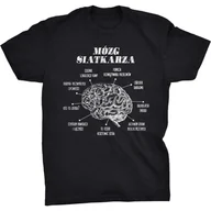 Koszulki męskie - Koszulka T-shirt Mózg Siatkarza Śmieszny Prezent na Święta Urodziny - miniaturka - grafika 1