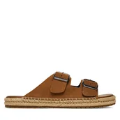 Espadryle męskie - Espadryle Tommy Hilfiger Flex Jutte Hilfiger Suede Sandal FM0FM05503 Brązowy - miniaturka - grafika 1