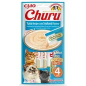 Przysmaki dla kotów - Inaba Cat Churu Tuńczyk z Owocami Morza Przysmak Dla Kota 4 x 14 g - miniaturka - grafika 1
