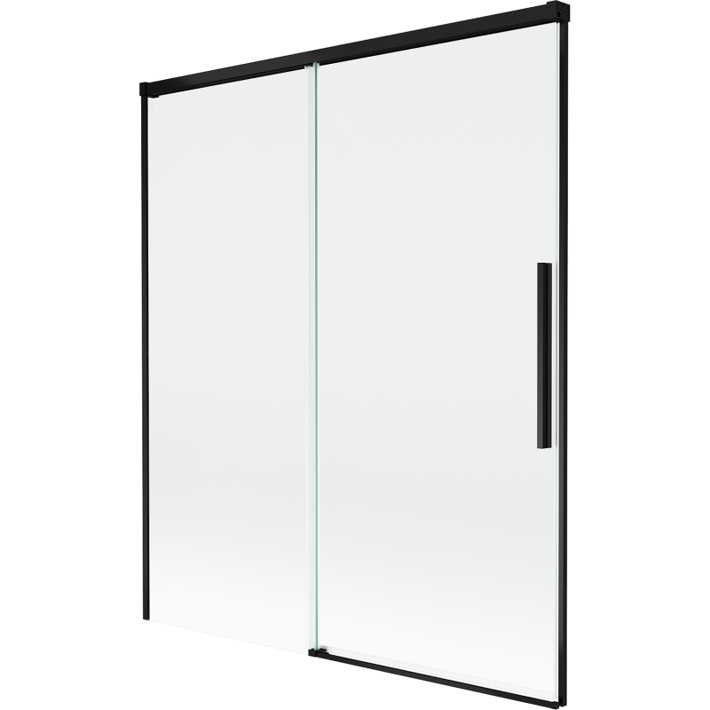 Mexen Rox parawan nawannowy 2-skrzydłowy rozsuwany 140 x 150 cm, transparent, czarny - 8C9-140-001-70-00