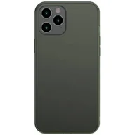 Etui i futerały do telefonów - Baseus Frosted Glass Case Sztywne etui z elastyczną ramką iPhone 12 Pro Max Ciemnozielony (WIAPIPH67N-WS06) WIAPIPH67N-WS06 - miniaturka - grafika 1