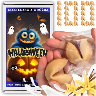 CIASTECZKA Z WRÓŻBĄ zabawa na Halloween Magia Losu ciastka dla dzieci 100 - Pieczywo chrupkie - miniaturka - grafika 1