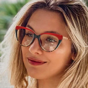 Okulary kocie do komputera damskie z filtrem BLUE Light zerówki 2581-1 - Okulary korekcyjne, oprawki, szkła - miniaturka - grafika 1