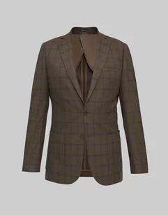 marynarka do zestawu mileto brąz slim fit - Marynarki męskie - miniaturka - grafika 1