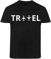 Koszulki męskie - Dla podróżnika Travel Prezent Koszulka 100% Bawełna Czarna R-XS A818 - miniaturka - grafika 1