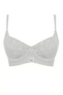 Biustonosze - DeFacto Bralette koronkowy biustonosz damski – miękki i oddychający biustonosz (szary melanż, 85/B), szary melanż, 85B - miniaturka - grafika 1
