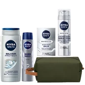 Zestawy kosmetyków damskich - Nivea Men, Silver Protect, Zestaw Kosmetyków Do Pielęgnacji, 4 Szt. + Kosmetyczka - miniaturka - grafika 1