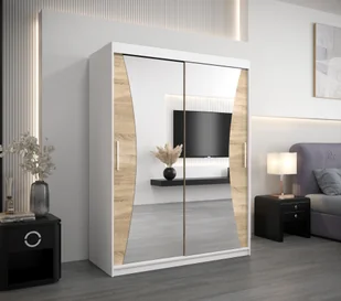 MINIO szafa 150 cm MONACO biały / dąb sonoma - Szafy - miniaturka - grafika 1