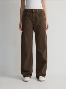 Reserved - Jeansy wide leg - dark grey jeans - Spodnie damskie - miniaturka - grafika 1