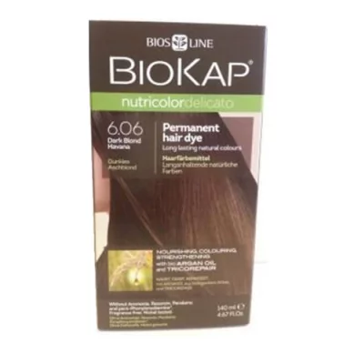 Bios Line S.P.A. BIOKAP NUTRICOLOR DELICATO Farba koloryzująca 6.06 Ciemny Blond 140ml