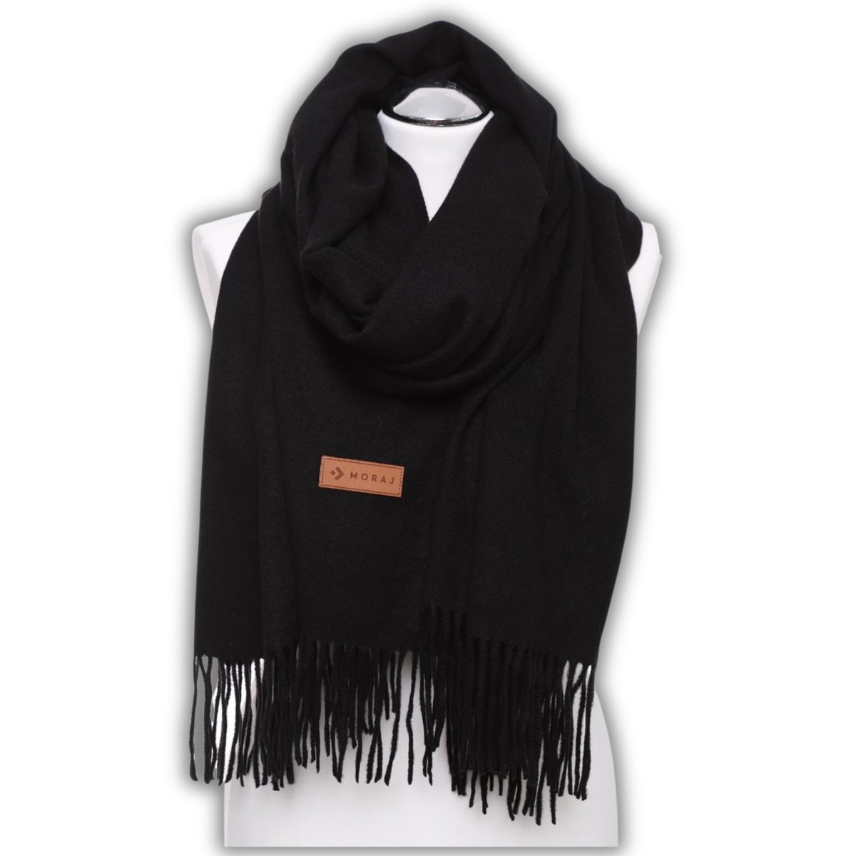 Szal Damski Szalik Modny Jesień Zima Gruby Ciepły Przyjemny Moraj Black