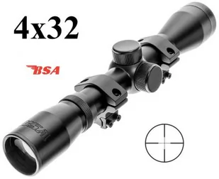 Profesjonalna Luneta Celownicza GAMO BSA (do wiatrówek pneum.) 4x32WR + Montaż 11mm + Akcesoria. - Lunety i akcesoria - miniaturka - grafika 1