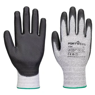 PORTWEST A124 RĘKAWICA GRIP 13 PU DIAMOND KNIT - 12 PAR; SZARY/CZARNY - Rękawice robocze - miniaturka - grafika 1