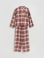 Piżamy damskie - Reserved - Dwuczęściowa piżama w kratkę - fioletowy - miniaturka - grafika 1