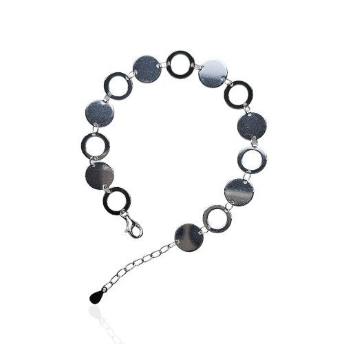 ankabizuteria.pl Bransoletka srebrna rodowana ORYGINALNA z kółeczkami