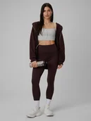 Legginsy - 4F Legginsy dzianinowe damskie - brązowe XXL - miniaturka - grafika 1