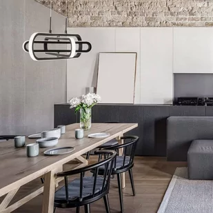 Luces Exclusivas LAMPA wisząca HOYO LE41403 Luces Exclusivas modernistyczna OPRAWA metalowy ZWIS LED 50W 3000K podużny czarny - Lampy sufitowe - miniaturka - grafika 1