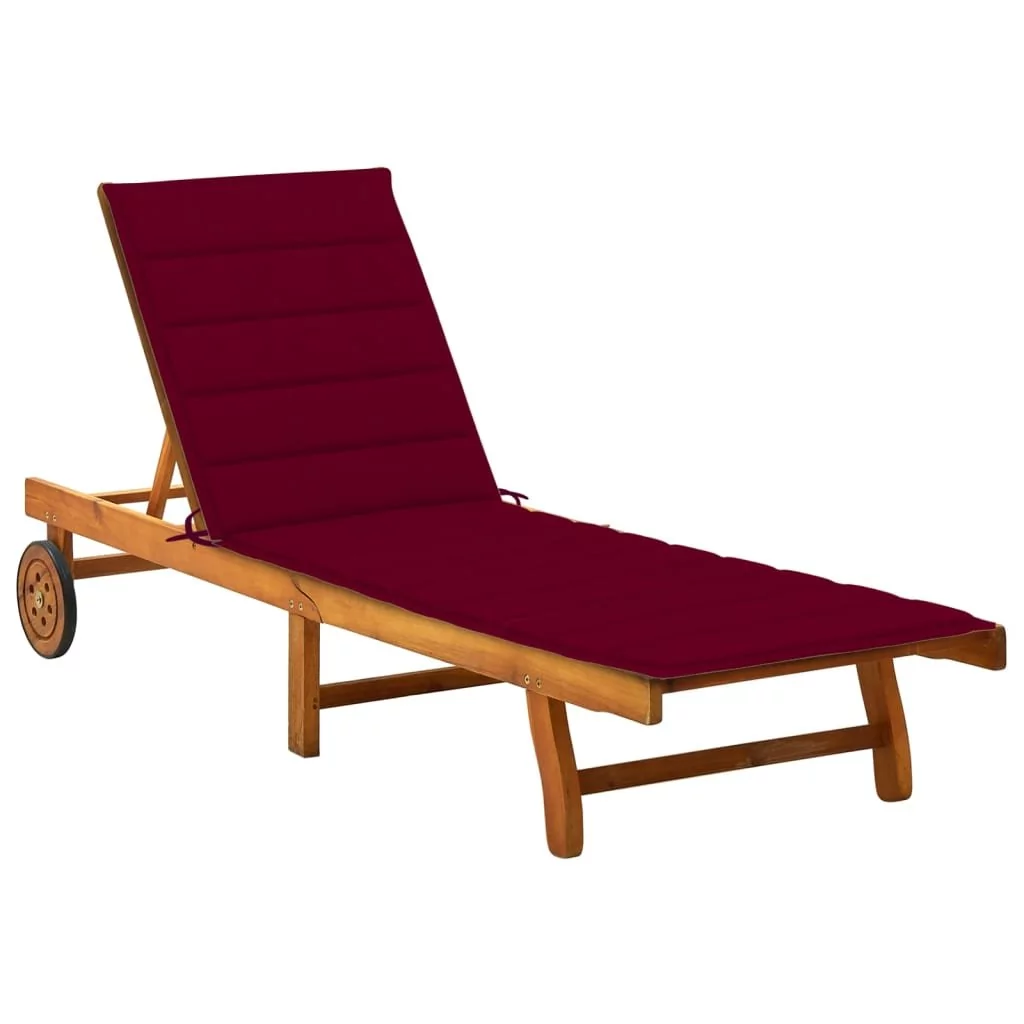vidaXL Ogrodowy leżak z poduszką lite drewno akacjowe 3061353