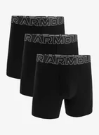 Kurtki narciarskie - Bokserki termoaktywne Under Armour Performance Cotton 6 in 3-Pack Boxerjock - black/black/steel - miniaturka - grafika 1