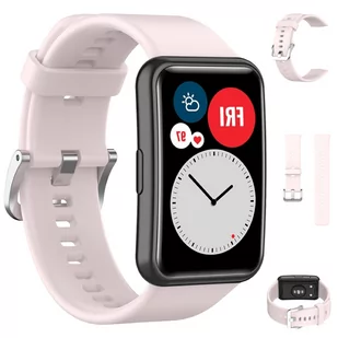 Pasek sportowy do Huawei Watch Fit JASNORÓŻOWY - Akcesoria do pulsometrów i zegarków sportowych - miniaturka - grafika 1