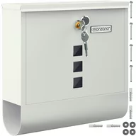 Skrzynki na listy - Skrzynka na listy biała stalowa 30,5x10x33,5cm - miniaturka - grafika 1
