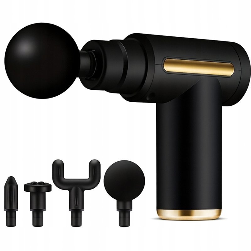 Pistolet Masażer FG-01 Karku Pleców Do Masażu Masażer Wibracyjny 4 Końcówki