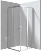 Kabiny prysznicowe - Kabina Onnline New kwadratowa, profil chrom, szkło transparentne 90x195cm - miniaturka - grafika 1