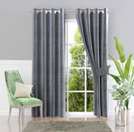 Zasłony - Zasłona gotowa na przelotkach Velvet Esti Szary 135x245cm Przelotki 135 x 245 [cm] - miniaturka - grafika 1
