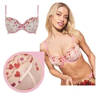 Biustonosze - Biustonosz miękki stanik soft różowy w serca Panache Cleo Belle 30E/65F - miniaturka - grafika 1