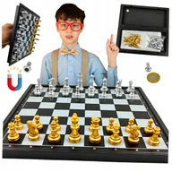 Gry planszowe - Szachy Magnetyczne Gra Planszowa Strategiczna Glamour Złoto Srebro 20x20cm - miniaturka - grafika 1