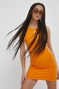 Sukienki - Adidas Originals Originals sukienka Adicolor kolor pomarańczowy mini dopasowana - miniaturka - grafika 1