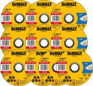 DeWalt zestaw 10szt. tarcz do cięcia stali nierdzewnej Inox 125mm o grubości 1,0mm [DT43972-QZ] DT43972-QZ - Tarcze do pił - miniaturka - grafika 1
