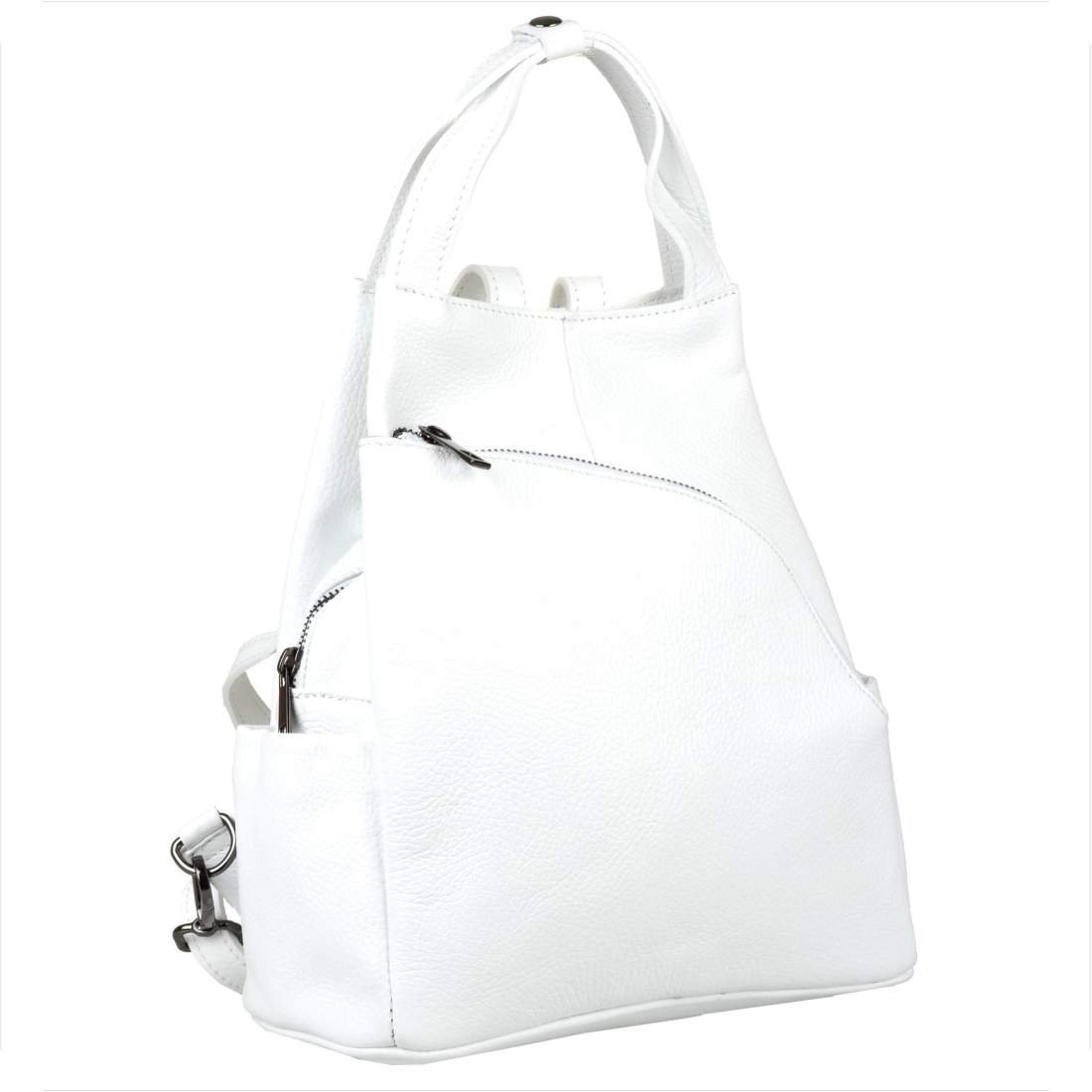 Borse in Pelle torebko-plecak w kolorze białym L skóra naturalna