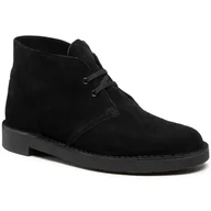 Botki męskie - Trzewiki Clarks Bushacre 3 261635277 Black Suede - miniaturka - grafika 1