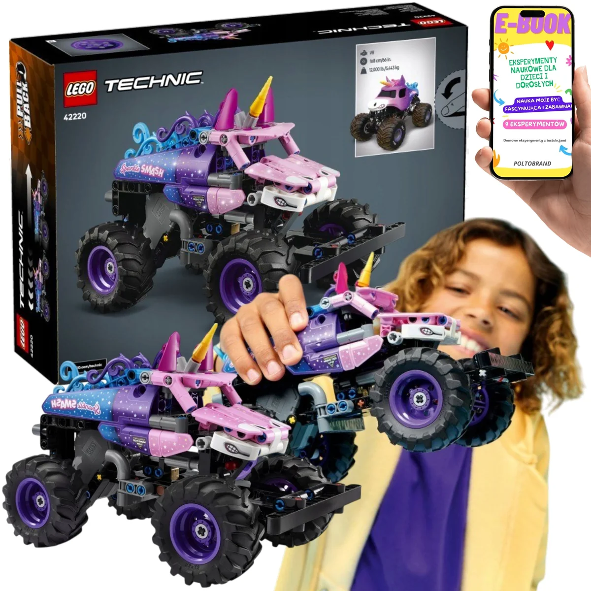LEGO TECHNIC Monster Jam Sparkle Smash dla dziecka 7 8 9 lat 42220 LEGO PREZENT DLA SYNA CÓRKI WNUKA WNUCZKI