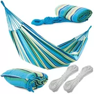 Hamaki - GiftWorld, Hamak dwuosobowy ogrodowy XXL, 200x150, niebieski - miniaturka - grafika 1