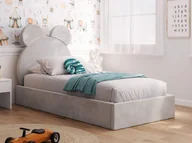 Łóżka dla dzieci i młodzieży - Łóżko dziecięce tapicerowane 90x200 ze stelażem szary Velvet Kids Line 1 Miś - miniaturka - grafika 1
