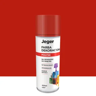 Spray 0.4 l czerwony połysk Jeger - Farby i lakiery w sprayu - miniaturka - grafika 1