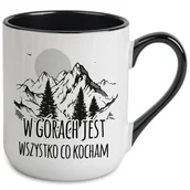 Kubki - KUBEK COFFY CZARNY IDELANY PRZENT DLA MIŁOŚCNIKA GÓR WSZYSTKO CO KOCHAM WZ - miniaturka - grafika 1