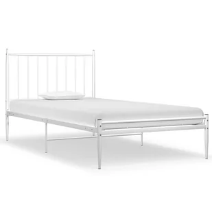 vidaXL Rama łóżka biała metalowa 100 x 200 cm 325013 - Łóżka - miniaturka - grafika 1