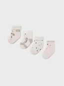 Skarpetki dla dzieci - Mayoral Zestaw 4 par wysokich skarpet dziecięcych 9759 Różowy - miniaturka - grafika 1