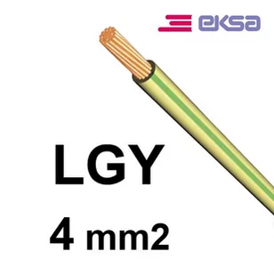 Przewód LgY 4 żółto-zielony H07V-K jednożyłowy, PRYSMIAN - Przewody elektryczne - miniaturka - grafika 1