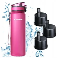 Shakery i bidony sportowe - Butelka Filtrująca Filtr Bidon AQUAPHOR CITY 800 ml Różowa Zestaw 3 Wkłady - miniaturka - grafika 1