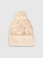 Czapki damskie - 4F Czapka zimowa z dodatkiem wełny damska - beżowa S - miniaturka - grafika 1