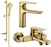 Zestawy baterii łazienkowych - Mexen Lynx DF40 zestaw wannowy, złoty - 745903DF40-50 - miniaturka - grafika 1