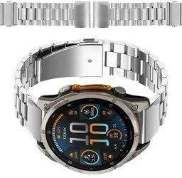 Bizon Pasek ze stali nierdzewnej Strap Watch Aura 22 mm do smartwatcha, srebrny - Akcesoria do smartwatchy - miniaturka - grafika 1