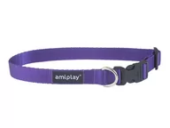 Obroże dla psów - Obroża regulowana AMIPLAY Basic, fioletowa, rozmiar S, 1x20-35 cm - miniaturka - grafika 1