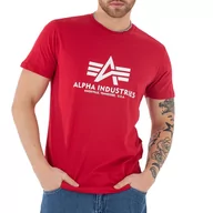 Koszulki sportowe męskie - Koszulka Alpha Industries Basic T-shirt 100501451 - czerwona - miniaturka - grafika 1