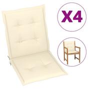 Poduszki ogrodowe - vidaXL Poduszki na krzesła ogrodowe, 4 szt., kremowe, 100x50x3 cm - miniaturka - grafika 1