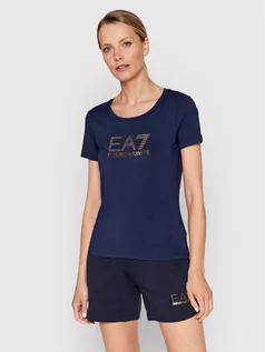 Koszulki i topy damskie - Emporio Armani EA7 T-Shirt 3LTT23 TJDQZ 1554 Granatowy Regular Fit - grafika 1
